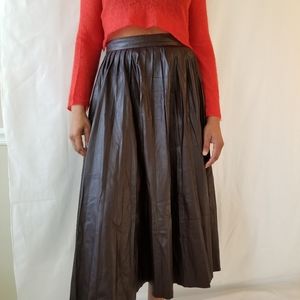Brown PU skirt
